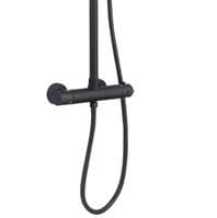 Black Mixer Shower Round TMV2 Thermostatic Drench Top Head with Riser Rail and Detachable Head